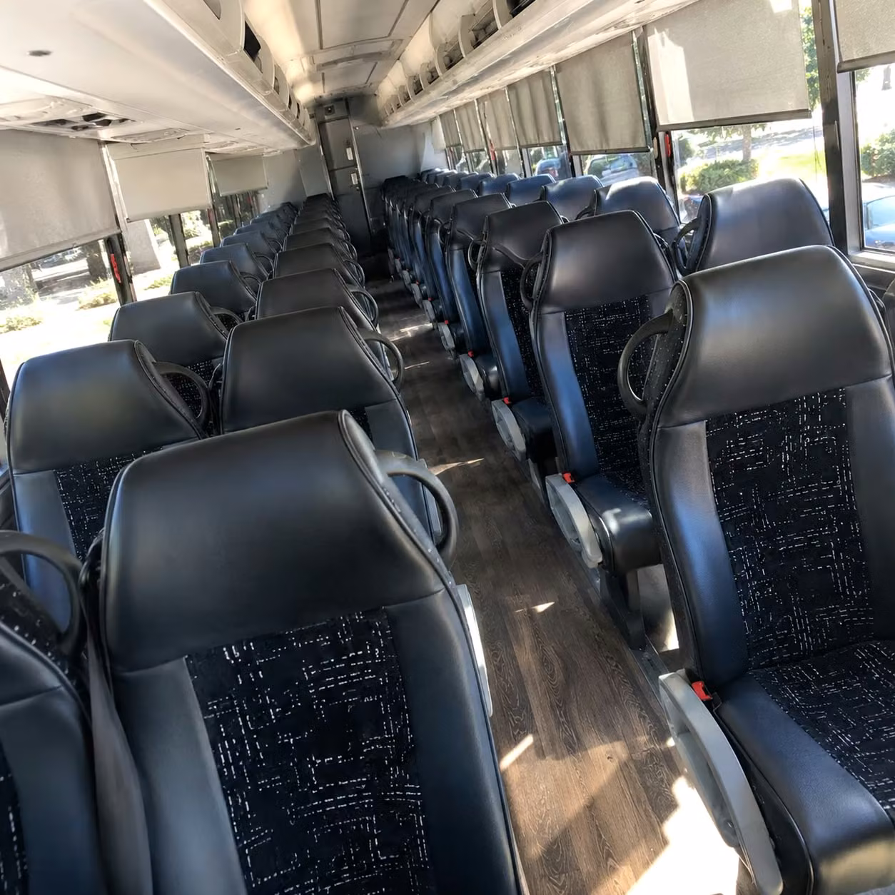 56 passenger charter bus inside