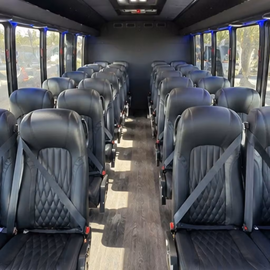 minibuses for smaller groups heading to shows in the inland empire